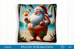 Funny Santa Beach Sublimation. Pillow Case Sublimation Product Image 1