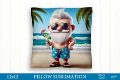 Funny Santa on the Beach Sublimation. Pillow Case Sublimatio Product Image 1