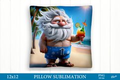 Funny Santa With a Cocktail. Pillow Case Sublimation Product Image 1