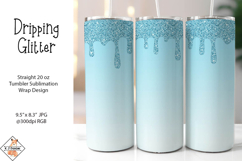 Dripping Glitter Sublimation Tumbler Wrap Design Product Image 1