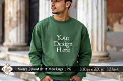 Men&#039;s Green Sweatshirt mockup jpg Product Image 1