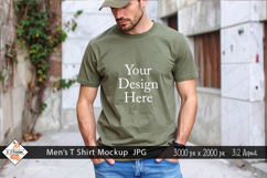 Men&#039;s Green T Shirt mockup jpg Product Image 1