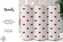 Hearts and Stripes Tumbler Sublimation Wrap Product Image 1