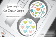 Car Coasters Colorful Hearts | Sublimation Designs Product Image 1