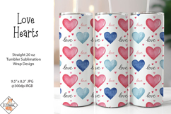 Love Hearts Tumbler Sublimation Wrap Product Image 1