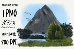 Landscape clipart|Mountain PNG Sublimation design Product Image 1