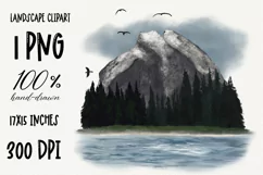 Landscape clipart|Mountain PNG Sublimation design Product Image 1