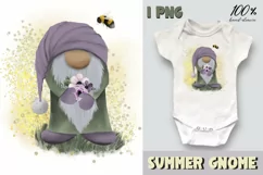 Summer Gnome Sublimation design PNG|Gnome clipart Product Image 1