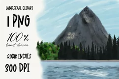 Landscape clipart|Mountain PNG Sublimation design Product Image 1