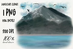 Landscape clipart|Mountain PNG Sublimation design Product Image 1