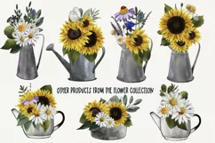 Daisies clipart|Sublimation design|Flower bouquet PNG Product Image 6