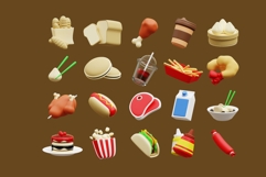 Colorful 3D Food &amp; Beverage Pack Product Image 2