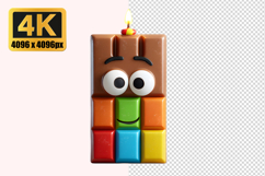 Chocolate Bar Candle Transparent PNG Product Image 1