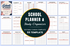 School Planner &amp; Study Organizer Canva templates Product Image 1