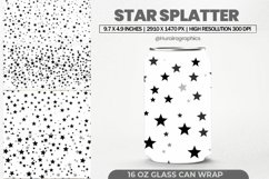 Star Splatter Glass Can Wrap,16 Oz Tumbler Sublimation Product Image 1