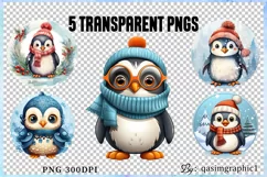 Christmas Penguain Clipart, Baby Penguain Clipart PNG Product Image 2