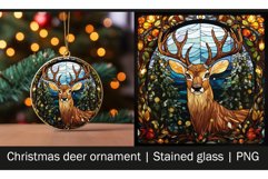 Christmas deer ornament | Stained glass sublimation | PNG Product Image 1