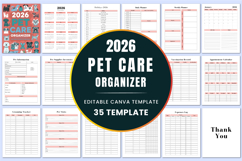 2026 Pet Care Organizer Canva Templates Product Image 1