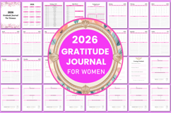 2026 Gratitude Journal For Women Canva Template Product Image 1