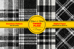 Black and White Tweed Plaid Seamless Pattern Product Image 1