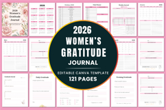 2026 Women’s Gratitude Journal Canva templates Product Image 1