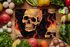 Flamable Skull Cutting Board Design - 04 Variations Product Image 1