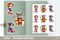 Sport Animal Stickers PNG, Winter Sport Stickers PNG Product Image 1