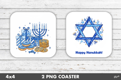 Hanukkah Coaster PNG. Happy Hanukkah PNG Product Image 1