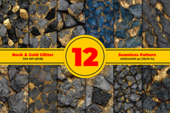 Rock and Gold Glitter Seamless Pattern and Digital Paper Product Image 1