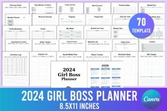 Editable 2024 Girl Boss Planner For Canva Product Image 1