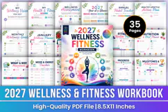 2027 Wellness & Fitness Workbook | Healthy Lifestyle Planner Product Image 1