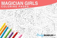 Magician Girls Coloring Pages - 8 jpg / pdf items Product Image 1