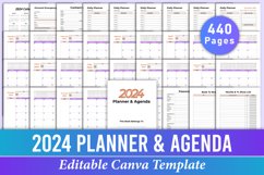 Editable 2024 Planner &amp; Agenda Canva Interior Product Image 1