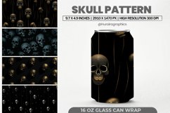 Skull Pattern Glass Can Wrap,16 Oz Tumbler Sublimation Product Image 1