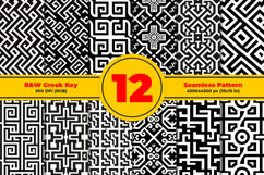 B&amp;W Greek Key Seamless Pattern and Digital Paper Design Product Image 1