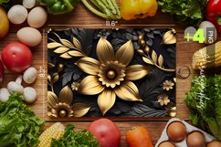 Black Gold Flowers Cutting Board Design - 04 Variations Product Image 1