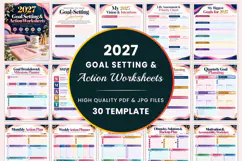 2027 Goal Setting & Action Worksheets Product Image 1