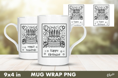 Cake Birthday Mug Wrap PNG. Birthday Sublimation Product Image 1