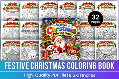 Festive Christmas Coloring Book | Santa Claus, Reindeer Product Image 1