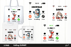 Santa Calling, Christmas Clipart PNG Product Image 1