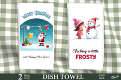 XMAS Dish Towel Sublimation PNG Product Image 1