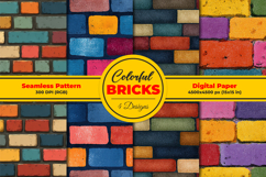 Colorful Bricks Seamless Pattern and Digital Paper Product Image 1