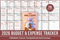 2026 Budget &amp; Expense Tracker Canva Template Product Image 1