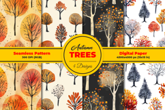 Autumn Trees Seamless Pattern and Digital Paper Product Image 1
