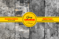 Grey Grunge Texture Seamless Pattern and Digital paper Product Image 1