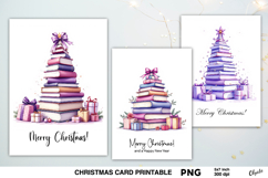 Lilac Christmas Tree. Printable Christmas Card PNG Product Image 1