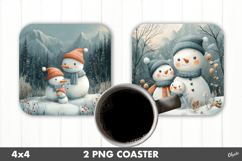 Christmas Snowman Family Coaster PNG Product Image 1