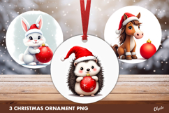 Cute Christmas Animal Ornament, Christmas Ornament PNG Product Image 1