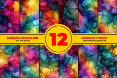Rainbow Alcohol Ink Seamless Pattern and Digital Paper Product Image 1