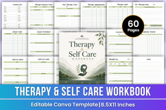 Therapy &amp; Self Care Workbook | Self Care &amp; Healing Canva Kdp Product Image 1